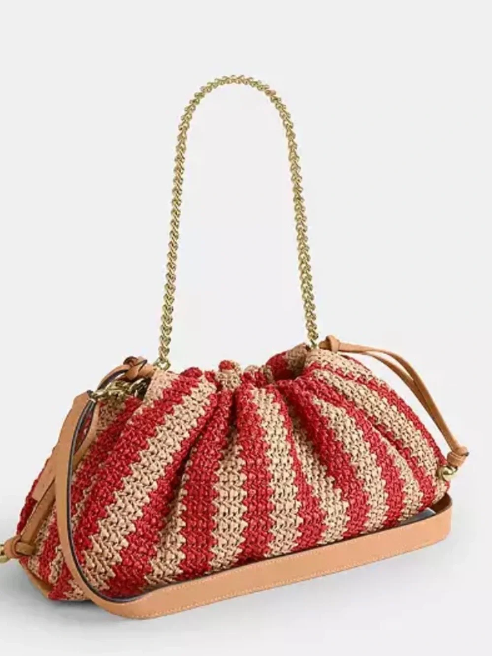 Coach Stripe Faye Bag with Leather Trim-CER31